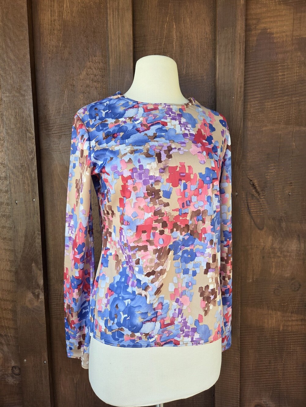 Vintage 1970s JCPenney Long Sleeve Polyester Tee